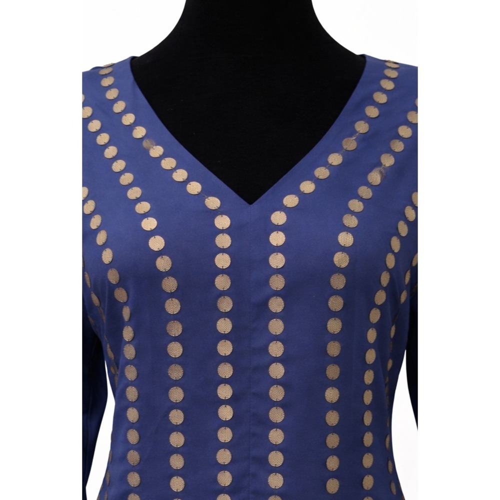 Anthropologie Sparkle & Fade Womens Dolman Top Size Small Blue Cold Shoulder - Picture 3 of 10